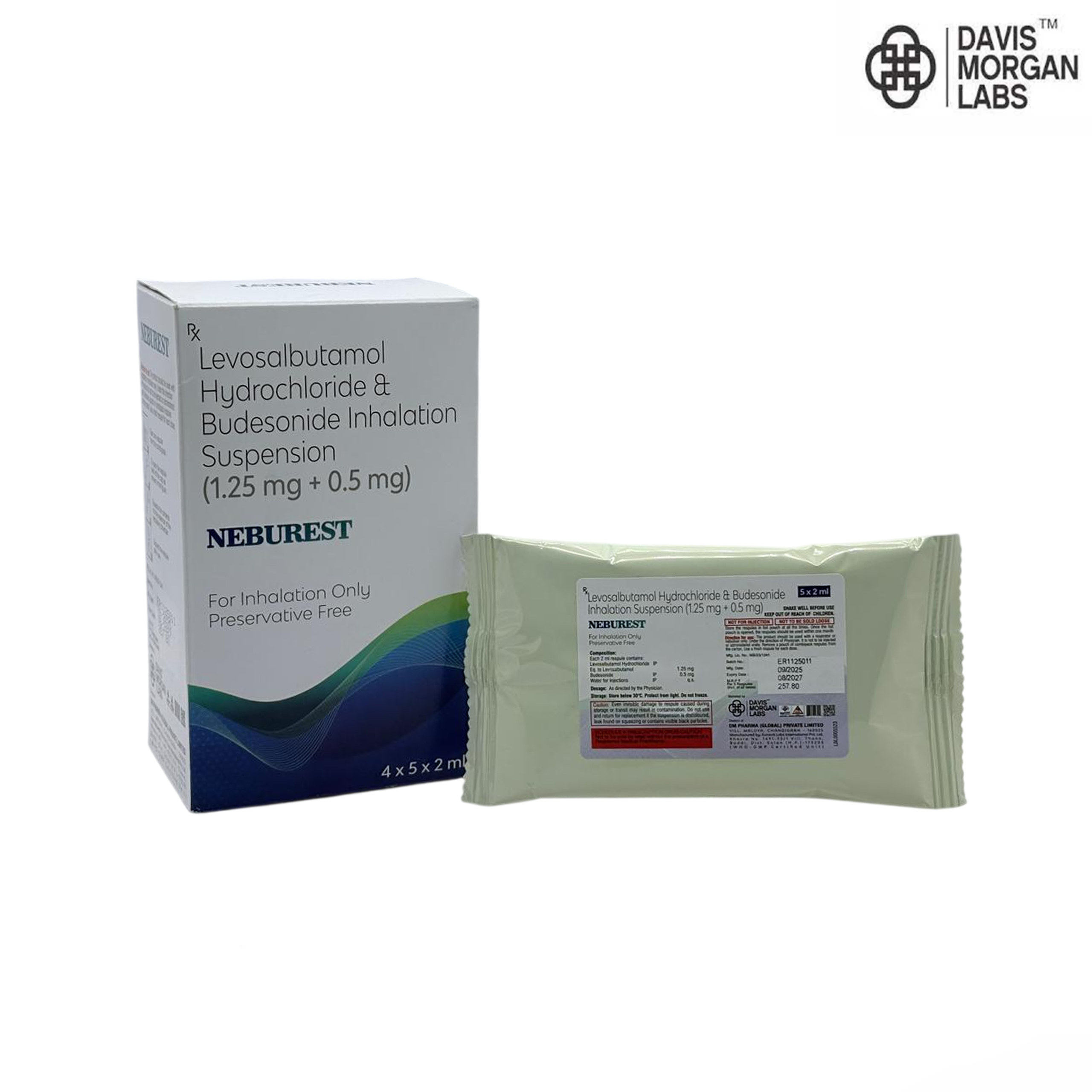 Levosalbutamo Hydrochloride & Budesonide Inhalation Suspension (1.25 mg + 0.5 | Neburest