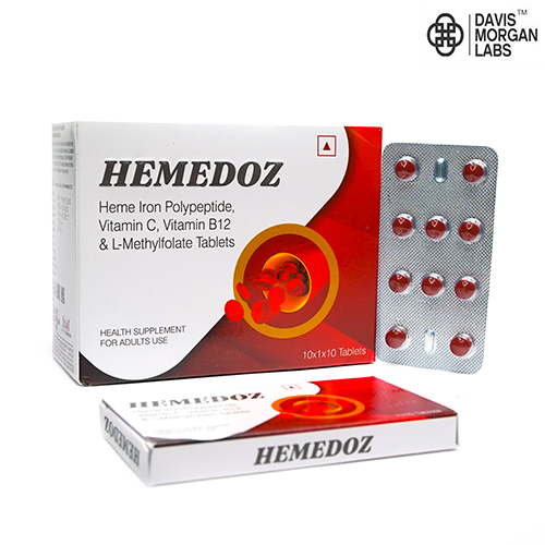 BRAND NAME: HEMEDOZ COMPOSITION: HEME IRON POLYPEPTIDE, VITAMIN-C, VITAMIN B12 | Hemedoz