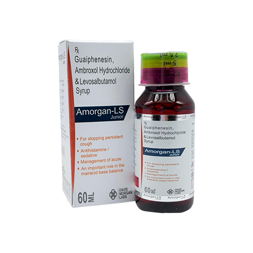 BRAND NAME: AMORGAN-LS JUNIOR COMPOSITION: GUAIPHENESIN, AMBROXOL HYDROCHLORIDE & LEVOSALBUTAMOL | Amorgan-lS junior