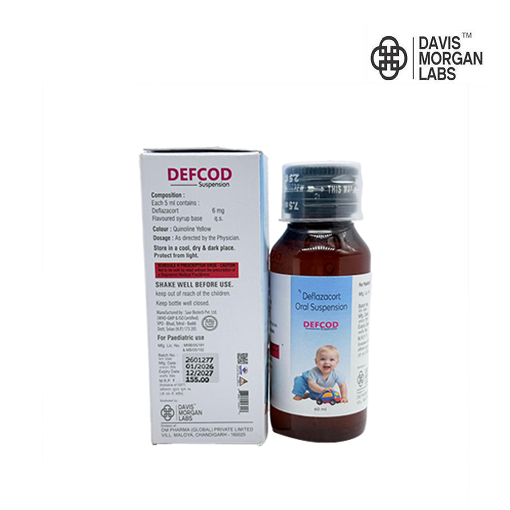 BRAND NAME: DEFCOD COMPOSITION: DEFLAZACORT ORAL SUSPENSION 60ML | Defcod